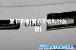 显卡下载(显卡下载到什么盘)