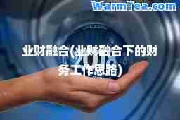 业财融(业财融下的财务工作思路)