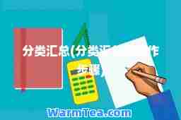 分类汇总(分类汇总的操作步骤)