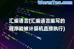 汇编语言(汇编语言编写的程序能被计算机直接执行)
