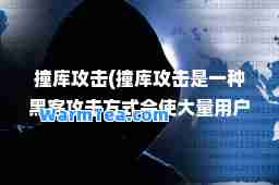 撞库攻击(撞库攻击是一种黑客攻击方式会使大量用户信息泄露)