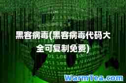 黑客病毒(黑客病毒代码大全可免费)