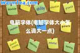 电脑字体(电脑字体大小怎么调大一点)
