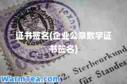证书签名(企业公章数字证书签名)