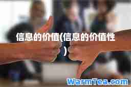 信息的价值(信息的价值性) 信息的价值(信息的价值性)