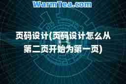 页码设计(页码设计怎么从第二页开始为页)