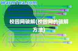 校园网破解(校园网的破解方法)