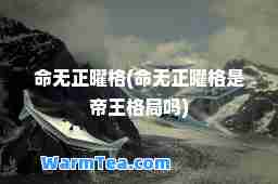 无正曜格(无正曜格是帝王格局吗)