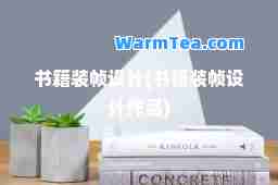书籍装帧设计(书籍装帧设计作品)