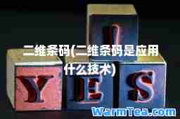 二维条码(二维条码是应用什么技术)