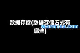 数据存储(数据存储方式有哪些)