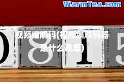 视频编解码(视频编解码器是什么意思)