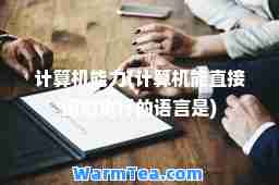 计算机能力(计算机能直接识别执行的语言是)