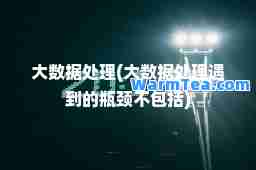 大数据处理(大数据处理遇到的瓶颈不包括)