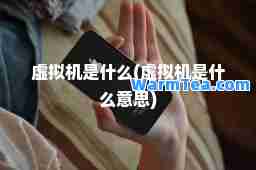 虚拟机是什么(虚拟机是什么意思)