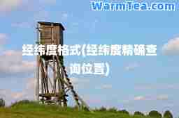 经纬度格式(经纬度精确查询位置)