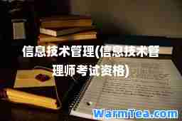 信息技术管理(信息技术管理师考试资格)
