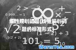 线性规划问题(线性规划问题的标准形式)