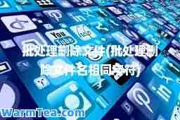 批处理删除文件(批处理删除文件名相同字符)