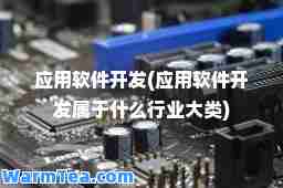 应用软件开发(应用软件开发属于什么行业大类)