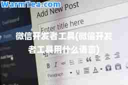 微信开发者工具(微信开发者工具用什么语言)