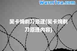 奥卡姆剃刀原理(奥卡姆剃刀原理内容)