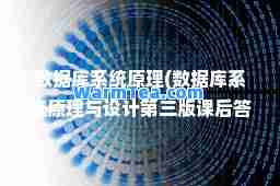 数据库系统原理(数据库系统原理与设计第三版课后答案万常选)