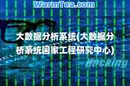 大数据分析系统(大数据分析系统国家工程研究中心)