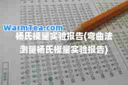 杨氏模量实验报告(弯曲法测量杨氏模量实验报告)