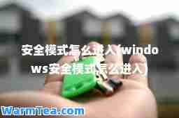安全模式怎么进入(windows安全模式怎么进入)