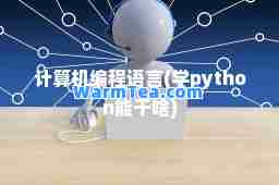 计算机编程语言(学python能干啥)