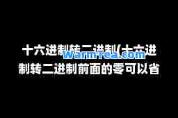 十六进制转二进制(十六进制转二进制前面的零可以省略嘛)