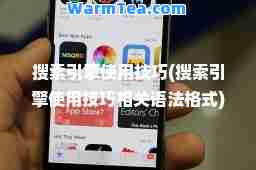 搜索引擎使用技巧(搜索引擎使用技巧相关语法格式)