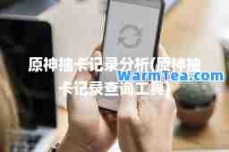 原抽卡记录分析(原抽卡记录查询工具)