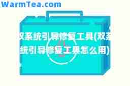 双系统引导修复工具(双系统引导修复工具怎么用)