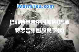 巴菲特忠告中国股民(巴菲特忠告中国股民下载)