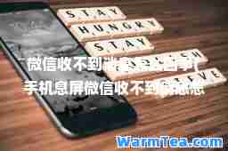 微信收不到消息怎么回事(手机息屏微信收不到消息怎么回事)