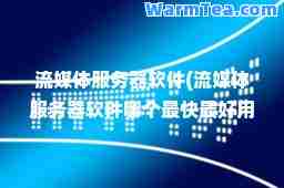 流媒体服务器软件(流媒体服务器软件哪个最快最好用)
