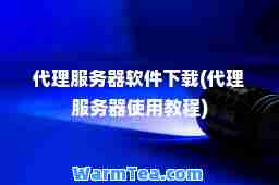 代理服务器软件下载(代理服务器使用教程)