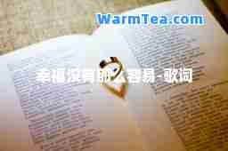 幸福没有那么容易-歌词