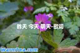 昨天 今天 明天-歌词