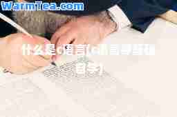 什么是c语言(c语言零基础自学)