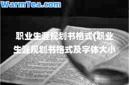 职业生涯规划书格式(职业生涯规划书格式及字体大小)