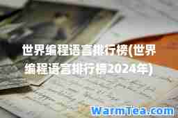 世界编程语言排行榜(世界编程语言排行榜2024年)