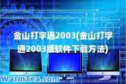 金山打字通2003(金山打字通2003版软件下载方法)