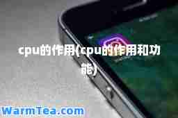 cpu的作用(cpu的作用和功能)