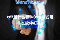 cdr是什么软件(cdr格式用什么软件打开)