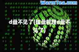 d盘不见了(磁盘管理d盘不见了)