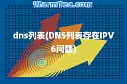 dns列表(DNS列表存在IPV6问题)