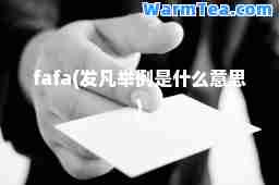 fafa(发凡举例是什么意思)